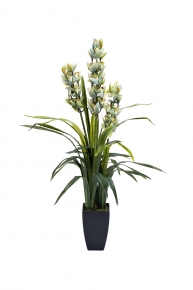 Орхидея Cymbidium искусствнная белая в горшке 600769