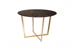 Стол обеденный круглый коричневый (искусственный мрамор) 324642