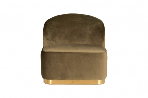 Кресло велюровое XXL темно-оливковое с золотом 265036