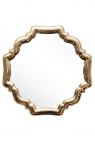 Зеркало настенное в золотой металлической раме 854544