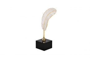 Статуэтка "Белое перо с золотом" 27см на подставке 375308