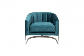 Кресло на металлическом каркасе сине-зеленое 642704