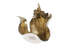 Чаша металлическая декоративная "Лист" золото/хром 490880