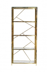 Стеллаж с прозрачным стеклом (золотой) 582054