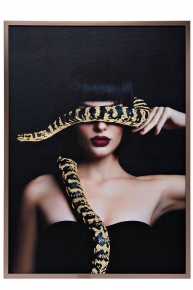 Холст "Девушка со змеей" в багете латунь 599539