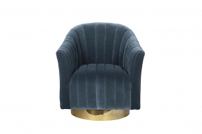 Кресло вращающееся голубое велюровое 980332