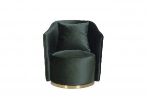 Кресло Verona вращающееся велюровое зеленое/золото 891945