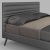 Кровать, отделка темно серая экокожа PU72, матовый черный лак 254540