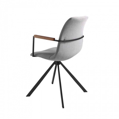Вращающийся стул 4105/F3251A с тканевой обивкой и ножками из черной стали 637486