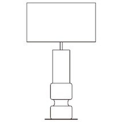 Настольная лампа Lusa, отделка серое стекло, белый абажур, матовая латунь 810840