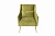 Кресло велюровое оливковое с подушкой 740250