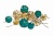 Декор настенный "Цветы" золотисто-бирюзовый 524211