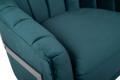 Кресло на металлическом каркасе сине-зеленое 642704