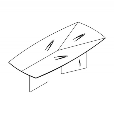 Обеденный стол, отделка шпон ореха F, черный матовый лак 953620