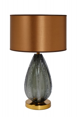 Лампа настольная серо-зеленое стекло (коричневый плафон) 391872