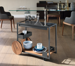 Сервировочный стол Cattelan italia Brandy 600163080012 - GFM69 Graphite goffrato / burned 842691