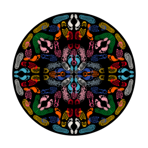 Carpet Let's Dance Human Traces Dark Round 454976