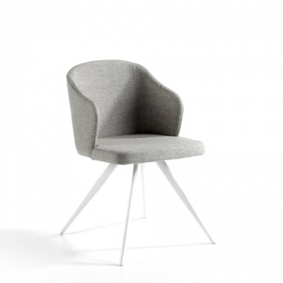 Стул F3208-GRIS-PATBLAN /4056 белые ножки 945903
