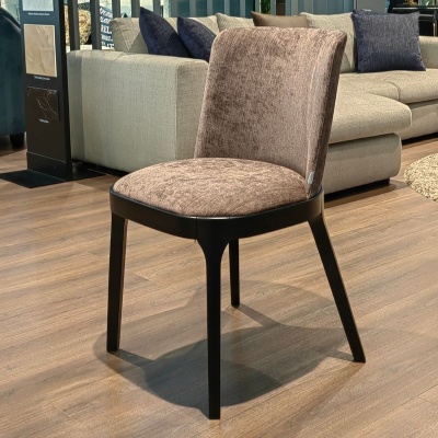 Стул, отделка черный матовый лак, ткань Chenille AB 08 NW 501045