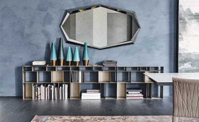 Стеллаж Cattelan italia Latitude + Optional ballast 100 640120080000 + 666412000000 - GFM11 goffrato titanio 437073