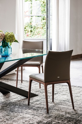 Обеденный стул Cattelan italia Arcadia 540265070001 - ecopelle BIANCO 313301