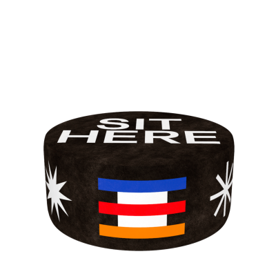 Pouf Oggian Sit Here Black L 910659