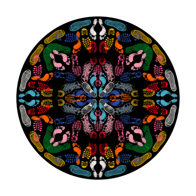 Carpet Let's Dance Human Traces Dark Round 454976