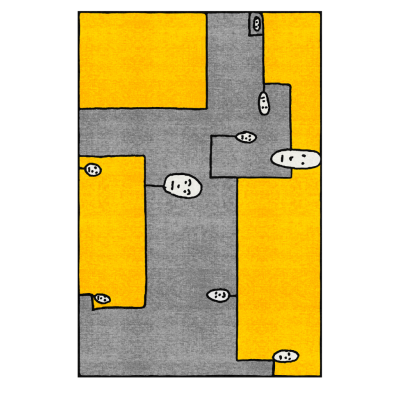 Carpet Dog Yellow Rectangular 732377