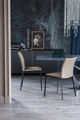 Обеденный стул Cattelan italia Rita 540245060036 - ecopelle CEMENTO 909379