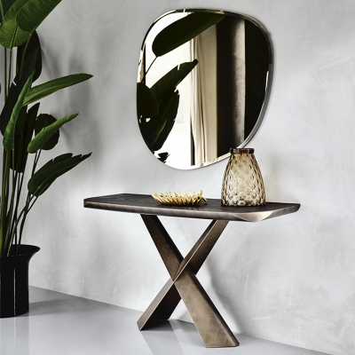 Консоль Cattelan italia Terminal Wood - C - ноги Brushed Grey / топ 723051