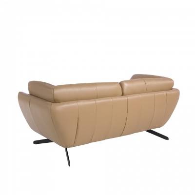 Диван 2-х местный 6135/KF083-2P-M5668 кожаный с черными стальными ножками 347540