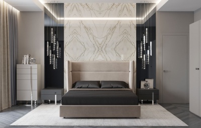 Кровать с решеткой Bonita, отделка ткань кат.2 Velour 220-01 565016