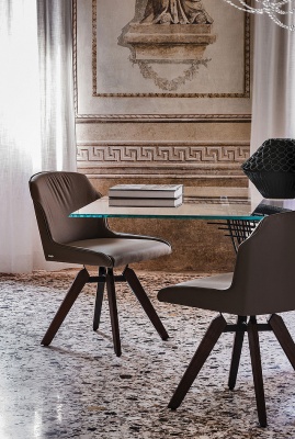 Обеденный стул Cattelan italia Tyler 540 255 060 001 - ecopelle BIANCO 553325