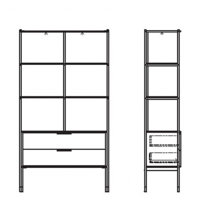 Витрина, отделка шпон эбони, черный матовый лак, подсветка 393435