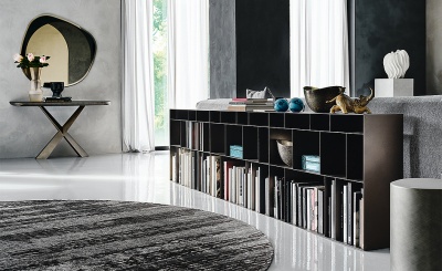 Стеллаж Cattelan italia Latitude + Optional ballast 70 640120080000 + 666412000010 - GFM11 goffrato titanio 789058