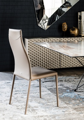 Обеденный стул Cattelan italia Norma 540 240 090 001 - ecopelle BIANCO 596428