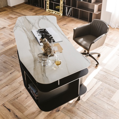 Письменный стол Cattelan italia Wall Street 700114080031 - Goffrato nero GF73 / ceramic 616565