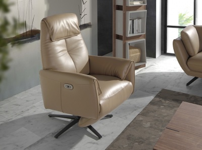 Вращающееся кресло Double Relax/ 5086 с кожаной обивкой 489504