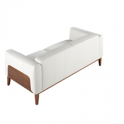 Диван 3-х местный 5353-3P-M9715 /6115 кожаный белый с каркасом из ореха 656141