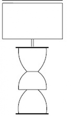 Настольная лампа Metric, отделка красная керамика, хром 335617