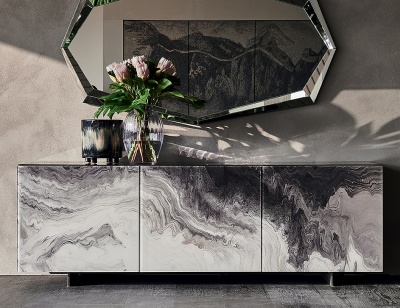 Комод Cattelan italia Focus Crystalart B3 - каркас M11Titanium 566360
