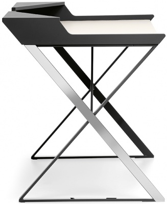 Письменный стол Cattelan italia Qwerty 700122080010 + 667012200060 - GF69 goffrato graphite / OP69 555455