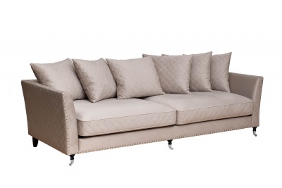 Диван Sorrento 250 трехместный велюровый светло-серый 790154