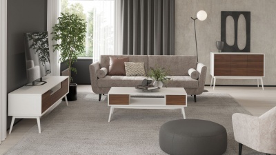 Буфет, отделка шпон ореха F, матовый лак RAL9002 333358