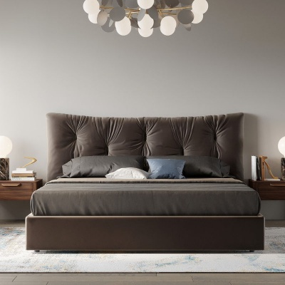 Кровать с решеткой Dominga, отделка ткань кат. 2 Velour 220-42 760856