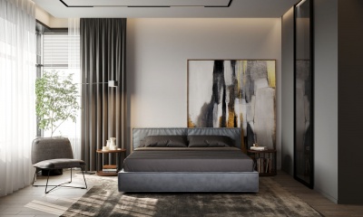 Кровать с решеткой Alita, отделка ткань Suede TL 517 кат 2 892343