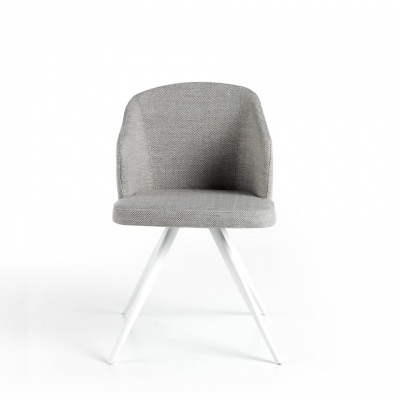 Стул F3208-GRIS-PATBLAN /4056 белые ножки 945903