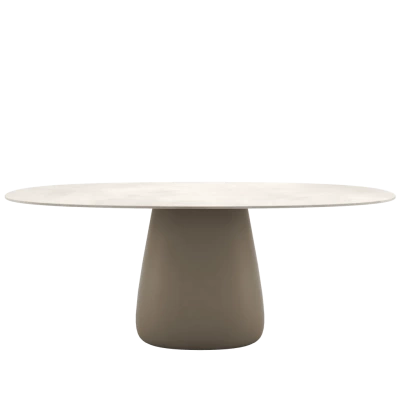 Cobble Table 190 cm Stoneware Ivory 648946
