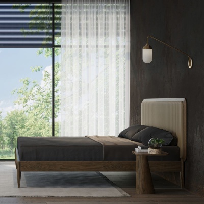 Кровать, отделка шпон дуба W, кожа LE06 732745
