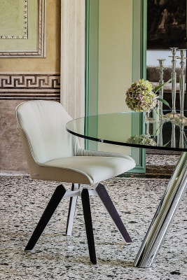 Обеденный стул Cattelan italia Tyler 540 255 060 001 - ecopelle BIANCO 553325